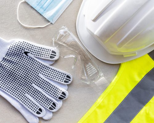top-view-safety-construction-helmet-medical-mask